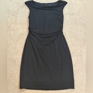David Meister Navy Ruched Knee Length Dress